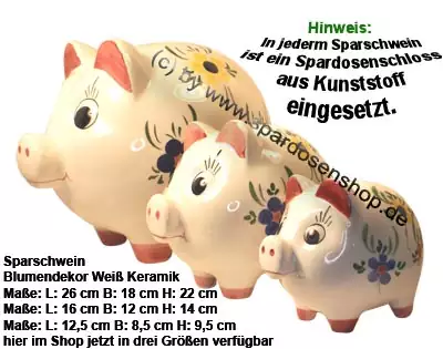 Sparschweine mit Dekor Blumen 