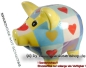 Preview: Sparschwein mit Herzdekor gelb A