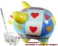 Preview: Sparschwein mit Herzdekor gelb B