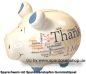Preview: Sparschwein Kleinsparschwein Thank You International weiß Keramik A