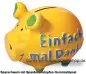 Preview: Sparschwein 3D Design Einfach mal Danke gelb Keramik A Preview: Sparschwein 3D Design Einfach mal Danke gelb Keramik A