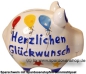 Preview: Sparschwein Kleinsparschwein 3D Design Herzlichen Glückwunsch Keramik C