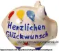 Preview: Sparschwein Kleinsparschwein 3D Design Herzlichen Glückwunsch Keramik C Preview: Sparschwein Kleinsparschwein 3D Design Herzlichen Glückwunsch Keramik C