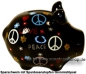 Preview: Sparschwein Kleinsparschwein Hippie schwarz Keramik C