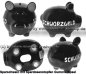 Preview: Sparschwein mittelgroßes Sparschwein 3D Design Schwarzgeld Keramik Gesamt