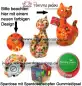 Preview: Spardose Spartier Pomme Pidou Katze Caramel orange Keramik Gesamt