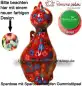 Preview: Spardose Spartier Pomme Pidou Katze Caramel rot mit Blumen Keramik B