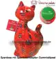 Preview: Spardose Spartier Pomme Pidou Katze Caramel rot mit Herzen Keramik A