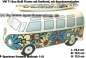 Preview: Spardose Auto VW T1 Samba Bus Bulli Flower mit Surfbrett A