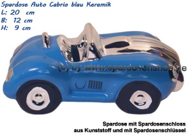 Preview: Spardose Auto Cabrio blau/chrom C