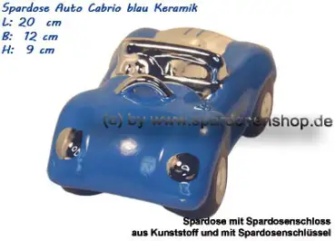 Spardose Auto Cabrio blau/chrom D Spardose Auto Cabrio blau/chrom D