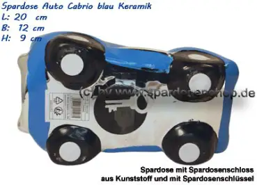Spardose Auto Cabrio blau/chrom E Spardose Auto Cabrio blau/chrom E