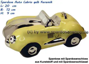 Spardose Auto Cabrio gelb/chrom A
