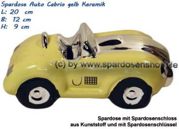 Preview: Spardose Auto Cabrio gelb/chrom C
