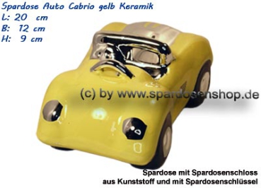 Preview: Spardose Auto Cabrio gelb/chrom D