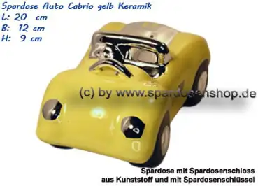 Spardose Auto Cabrio gelb/chrom D Spardose Auto Cabrio gelb/chrom D