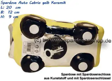 Spardose Auto Cabrio gelb/chrom E Spardose Auto Cabrio gelb/chrom E