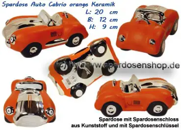 Spardose Auto Cabrio orange/chrom Gesamt Spardose Auto Cabrio orange/chrom Gesamt