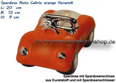 Spardose Auto Cabrio orange/chrom D Spardose Auto Cabrio orange/chrom D