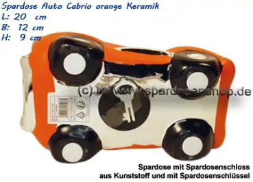 Spardose Auto Cabrio orange/chrom E Spardose Auto Cabrio orange/chrom E
