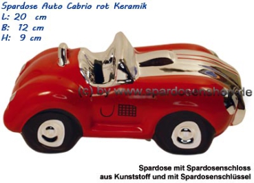 Preview: Spardose Auto Cabrio rot/chrom C