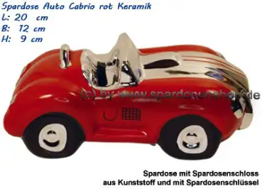 Spardose Auto Cabrio rot/chrom C Spardose Auto Cabrio rot/chrom C