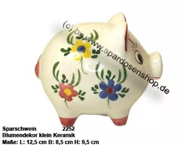 Sparschwein mit Dekor klein Blumendekor C