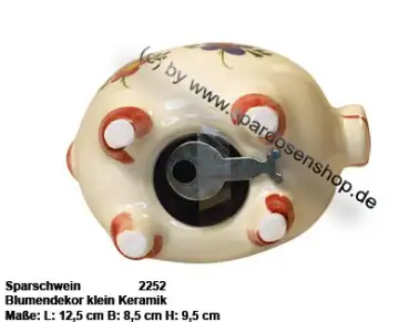 Sparschwein mit Dekor klein Blumendekor E
