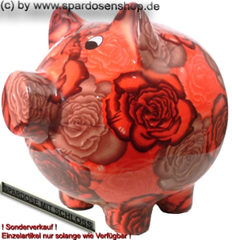 Sparschwein Blumendekor Keramik extra Groß A