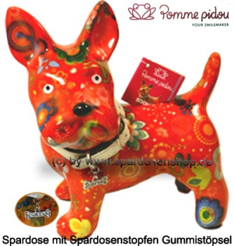 Preview: Hund Bommer orange – farbenfrohe Spardose von Pomme Pidou, Keramik, ca. 17,5 cm Preview: Hund Bommer orange – farbenfrohe Spardose von Pomme Pidou, Keramik, ca. 17,5 cm