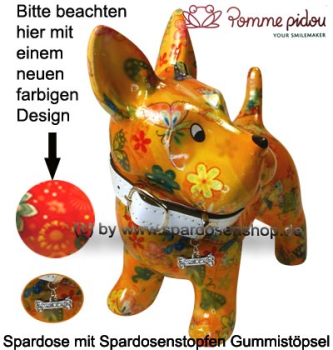 Preview: Hund Bommer orange – farbenfrohe Spardose von Pomme Pidou, Keramik, ca. 17,5 cm Preview: Spardose Spartier Pomme Pidou Hund Bommer orange Keramik B