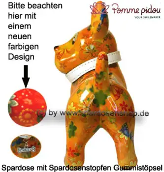 Spardose Spartier Pomme Pidou Hund Bommer orange Keramik D