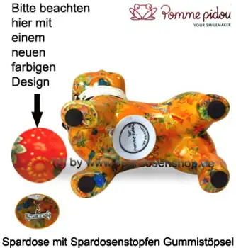 Spardose Spartier Pomme Pidou Hund Bommer orange Keramik E