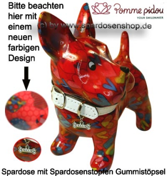Preview: Spardose Spartier Pomme Pidou Hund Bommer rot Keramik B