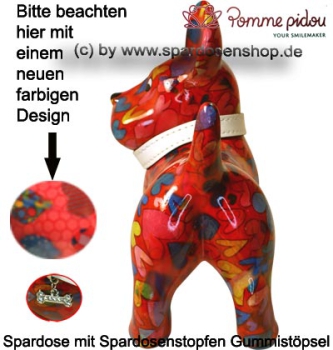 Preview: Spardose Spartier Pomme Pidou Hund Bommer rot Keramik D