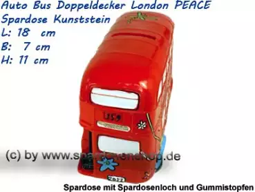 Spardose Auto Bus Doppeldecker London PEACE C