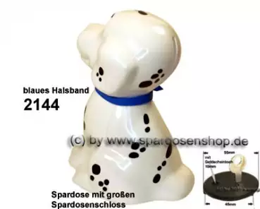 Hund Dalmatiner Spardose Farbvariante Halsband blau D