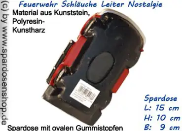 Spardose Feuerwehrauto Schläuche Leiter Nostalgie G