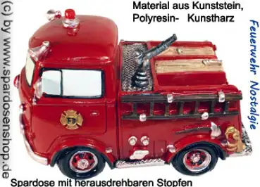 Spardose Feuerwehr Nostalgie D