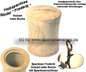 Preview: Buche-Spardose „Frederik“ hell geölt – mit Metallschloss, Schlüssel & feiner Handarbeit Preview: Buche-Spardose „Frederik“ hell geölt – mit Metallschloss, Schlüssel & feiner Handarbeit