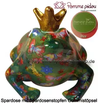Spardose Spartier Pomme Pidou Frosch Max grün Keramik B