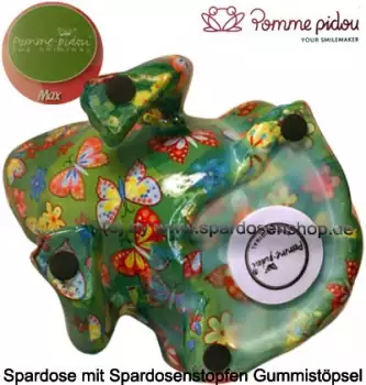 Spardose Spartier Pomme Pidou Frosch Max grün Keramik E