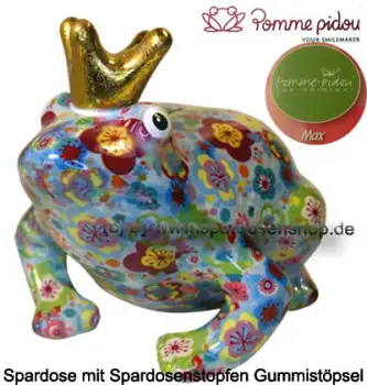 Spardose Spartier Pomme Pidou Frosch Max hellblau Keramik A