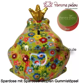 Spardose Spartier Pomme Pidou Frosch Max hellgrün Keramik D