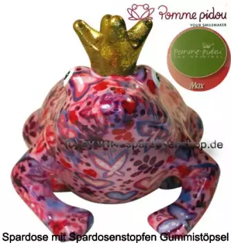 Spardose Spartier Pomme Pidou Frosch Max rosa Keramik B