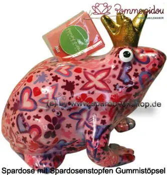 Spardose Spartier Pomme Pidou Frosch Max rosa Keramik C