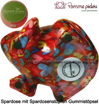 Spardose Spartier Pomme Pidou Frosch Max rot Keramik E