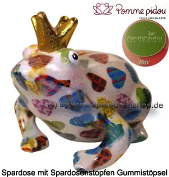 Spardose Spartier Frosch Max weiß Keramik Marke Pomme Pidou Maße ca.: L= 18 cm