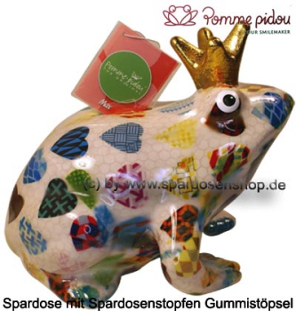 Preview: Spardose Spartier Pomme Pidou Frosch Max weiß Keramik C