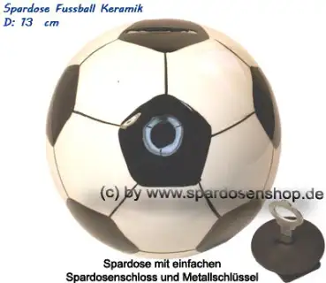 Spardose Fußball Keramik weiß / schwarz A